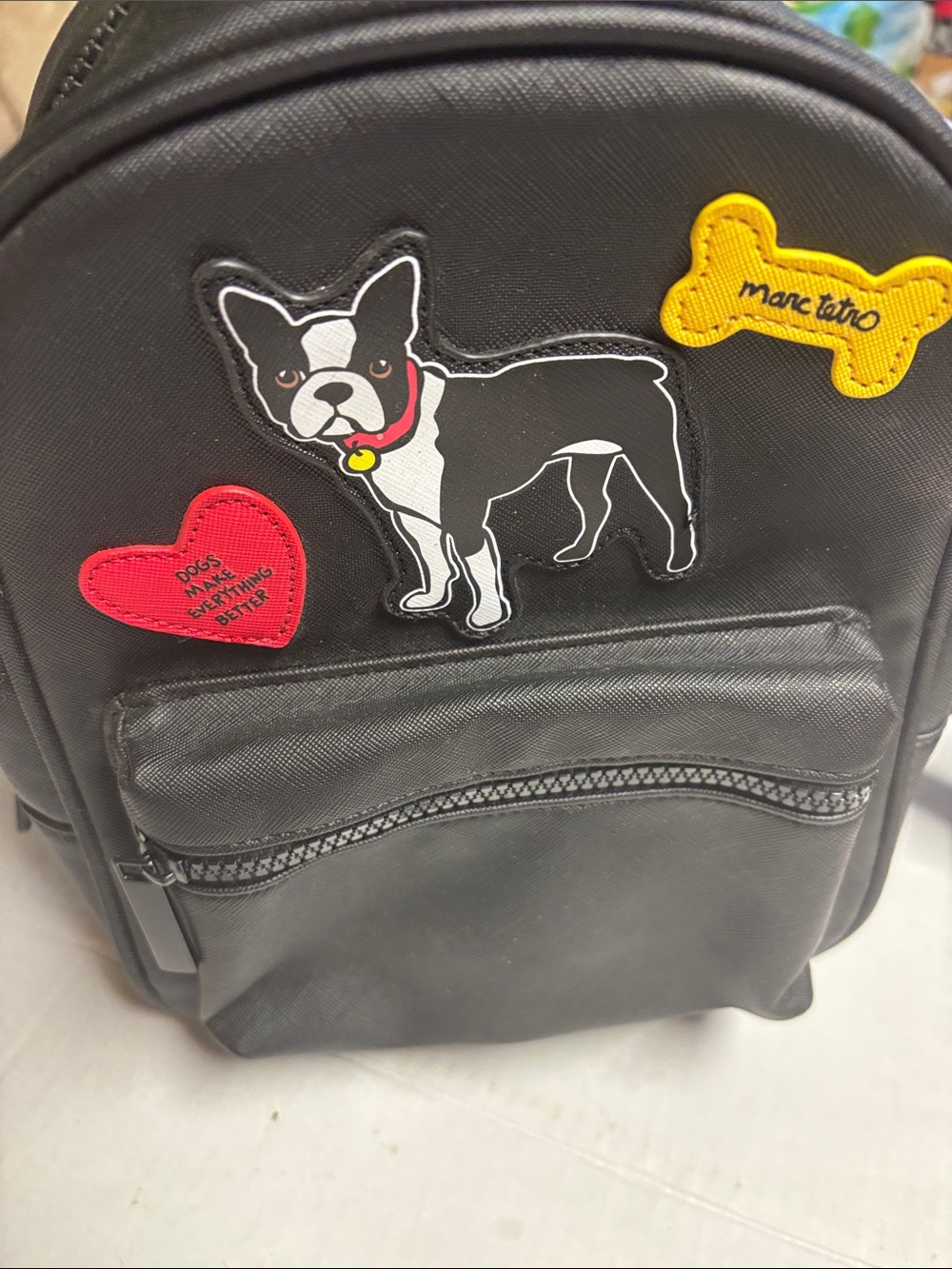 Marc Tetro Black Mini Bag with Dog Patch